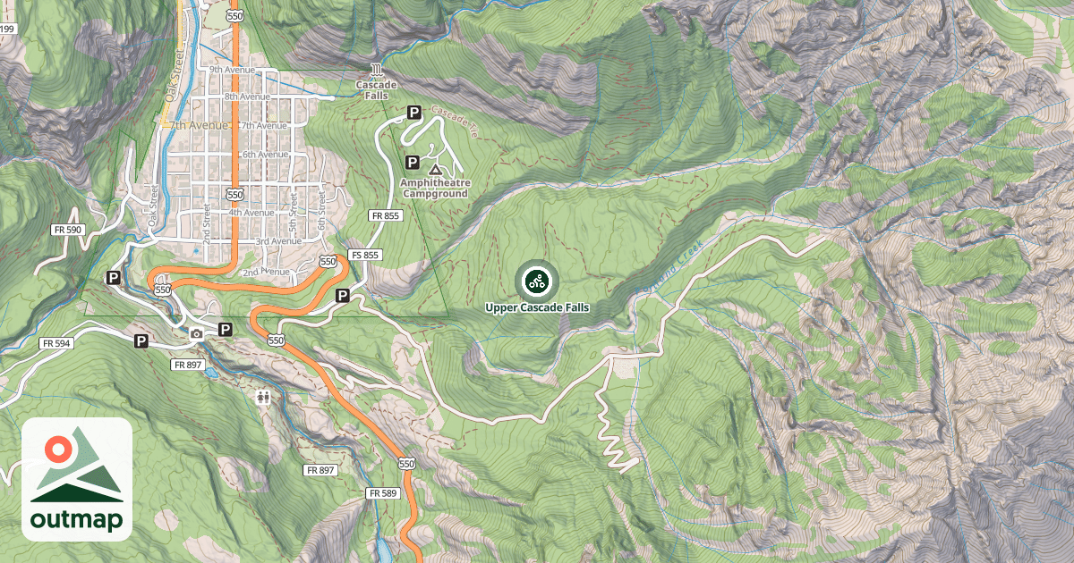 Map of Upper Cascade Falls