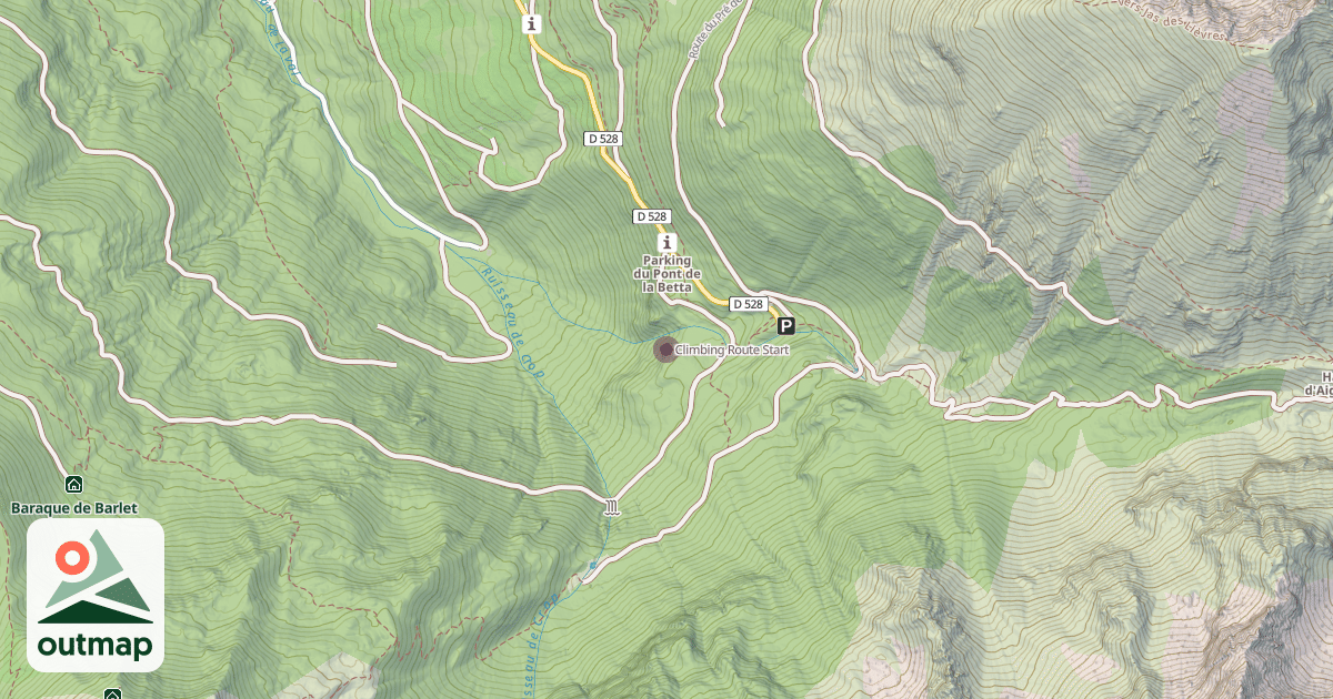 Map of Climbing Route Start