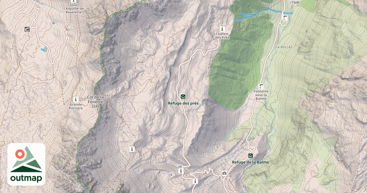 Map of Refuge des prés