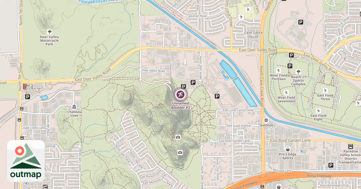 Map of Unnamed Boulder #3