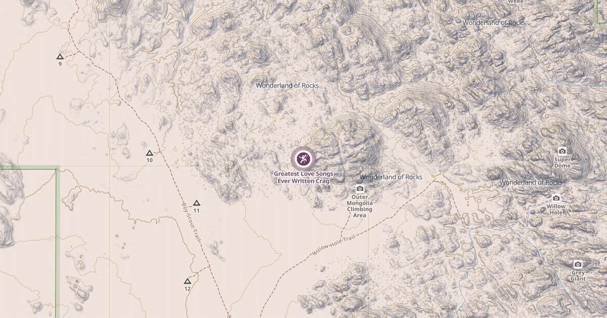 Map preview of Greatest Love Songs Ever Written Crag
