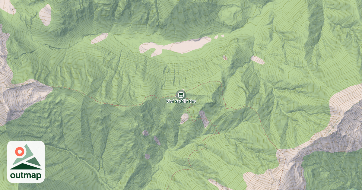 Map of Kiwi Saddle Hut