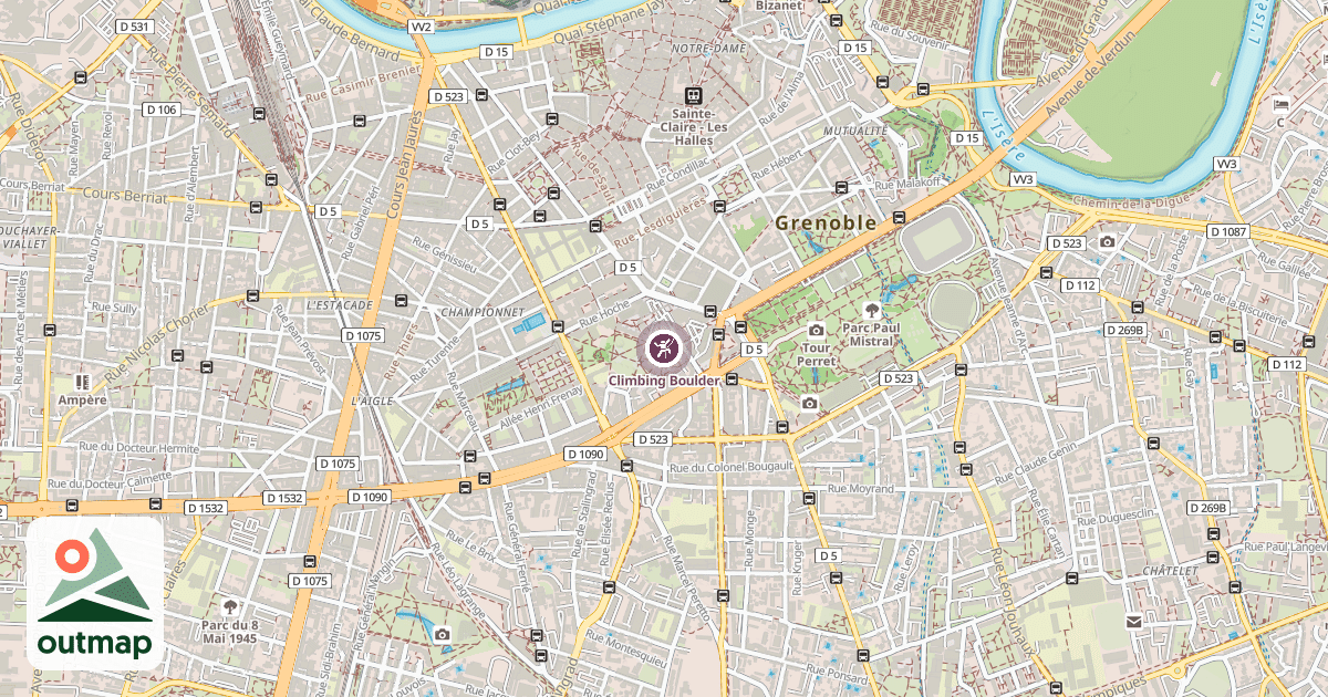 Map of Climbing Boulder