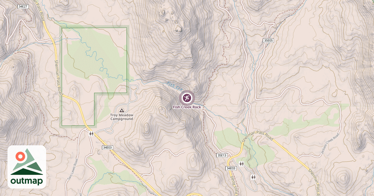 Map of Fish Creek Rock