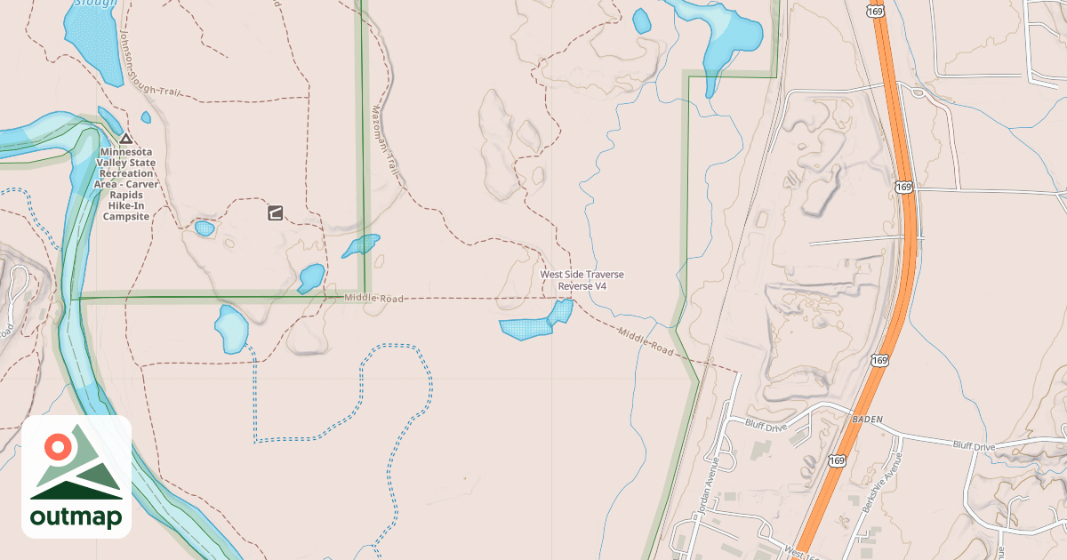 Map of West Side Traverse Reverse