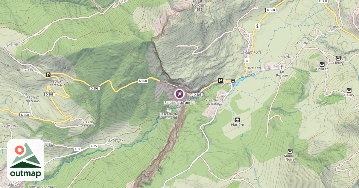 Map of Falaise du Tunnel