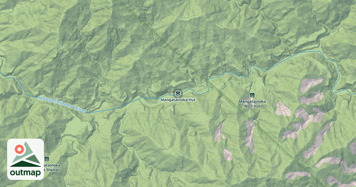 Map of Mangatainoka Hut