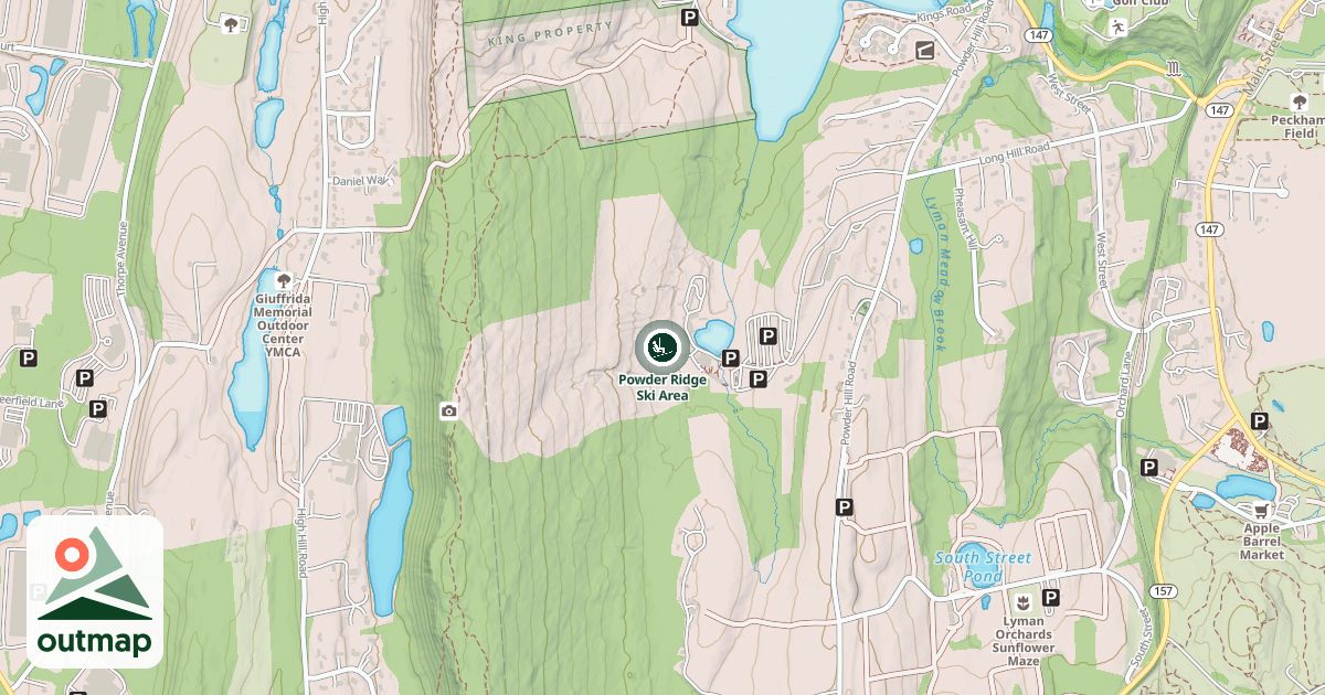 Map of Powder Ridge Ski Area