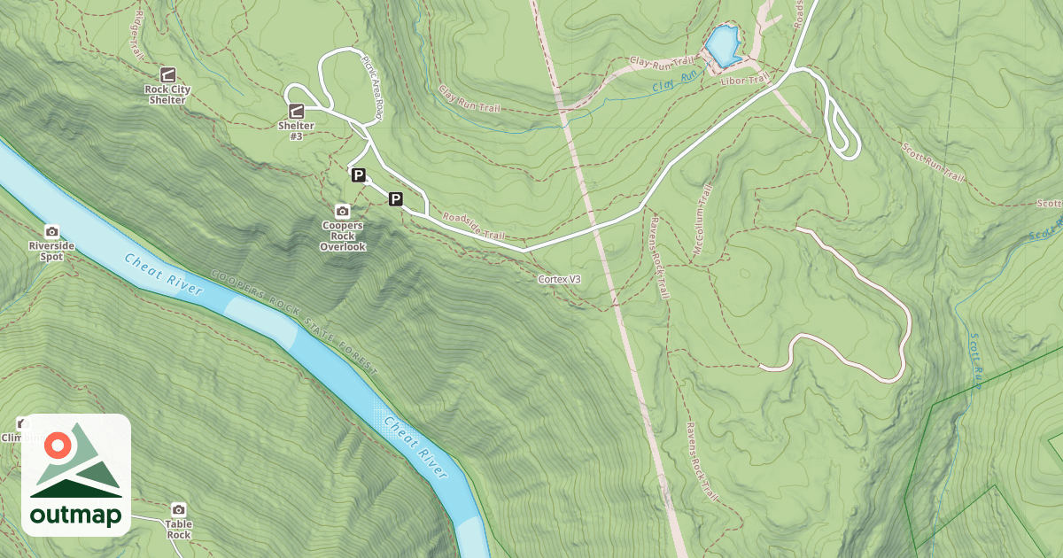 Map of Cortex in Monongalia