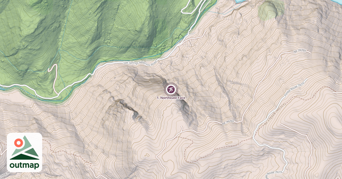 Map of 1. Northeast Face