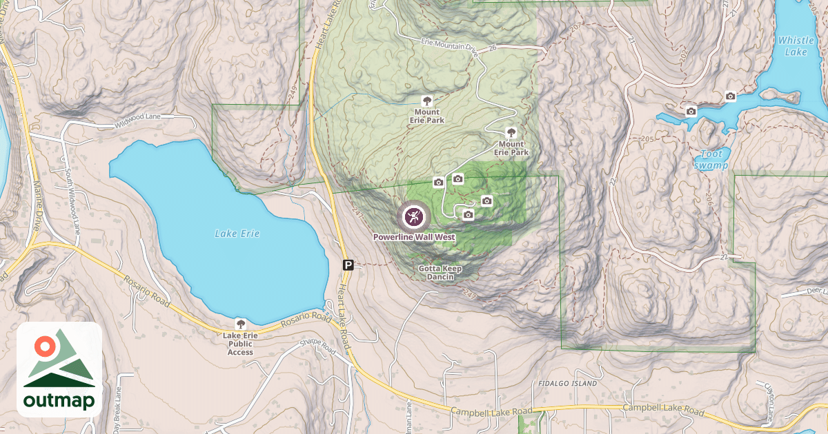 Map of Powerline Wall West