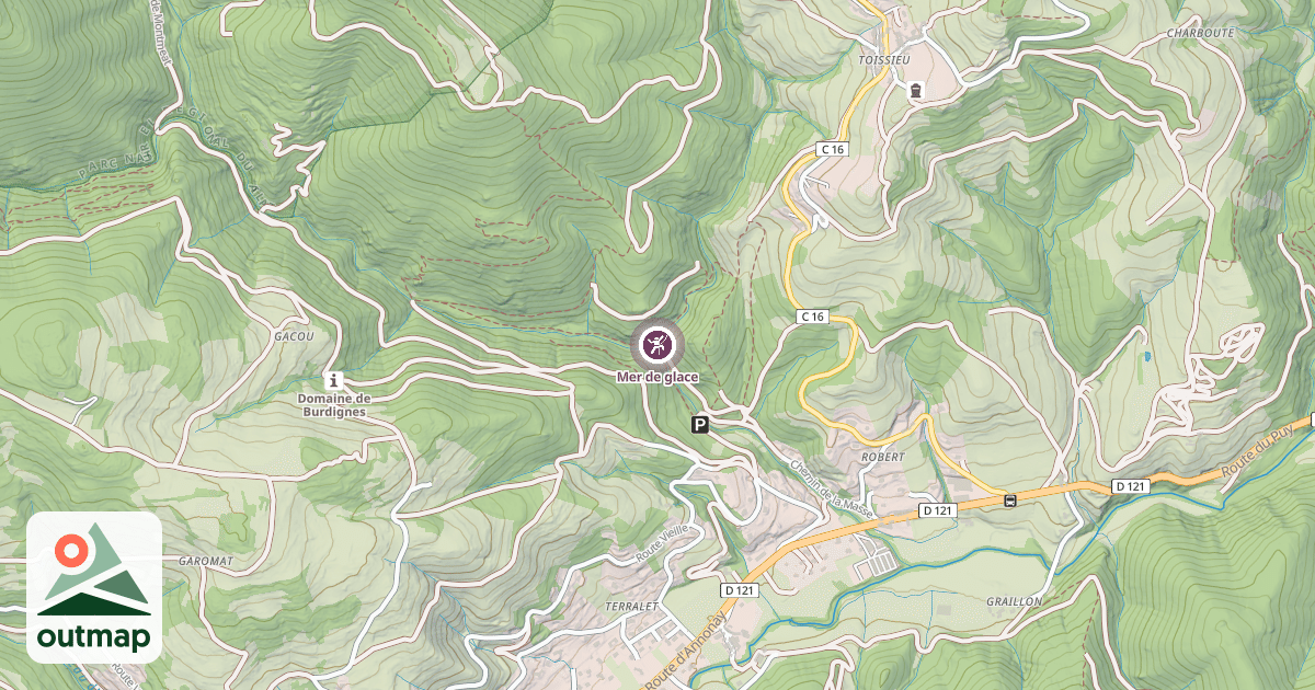 Map of Mer de glace