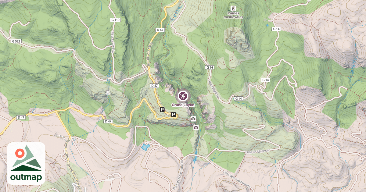 Map of Grand Cayon