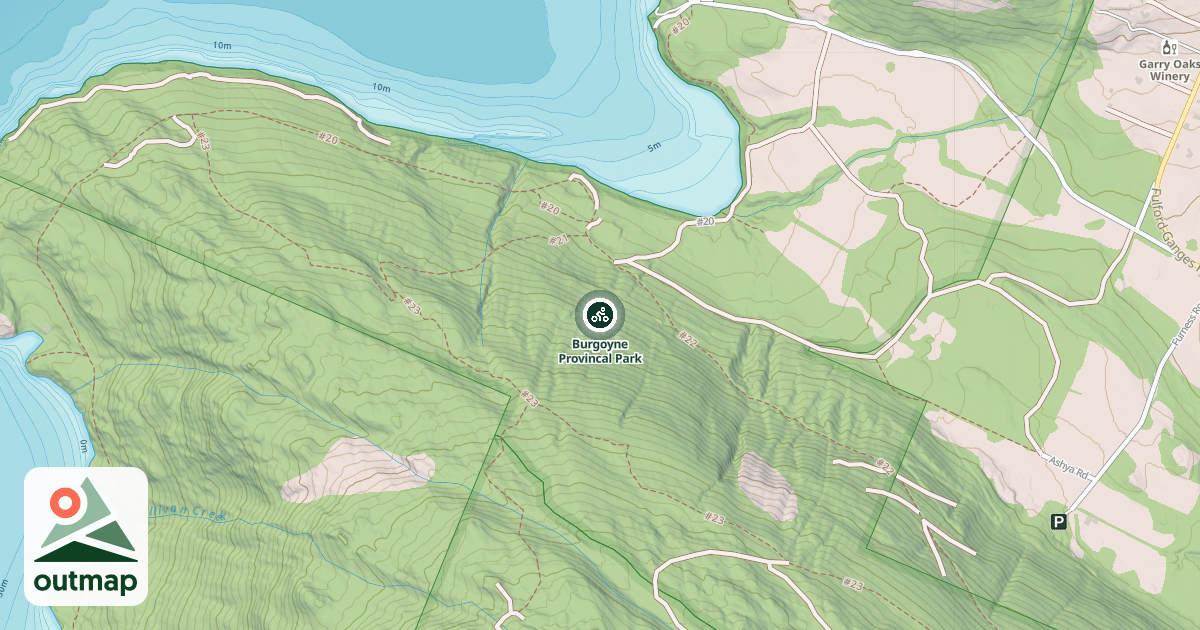 Map of Burgoyne Provincal Park