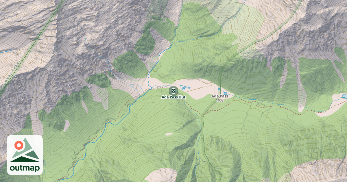 Map of Ada Pass Hut