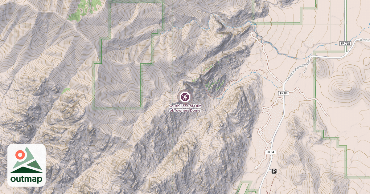 Map of South Face of Out of Towners Dome
