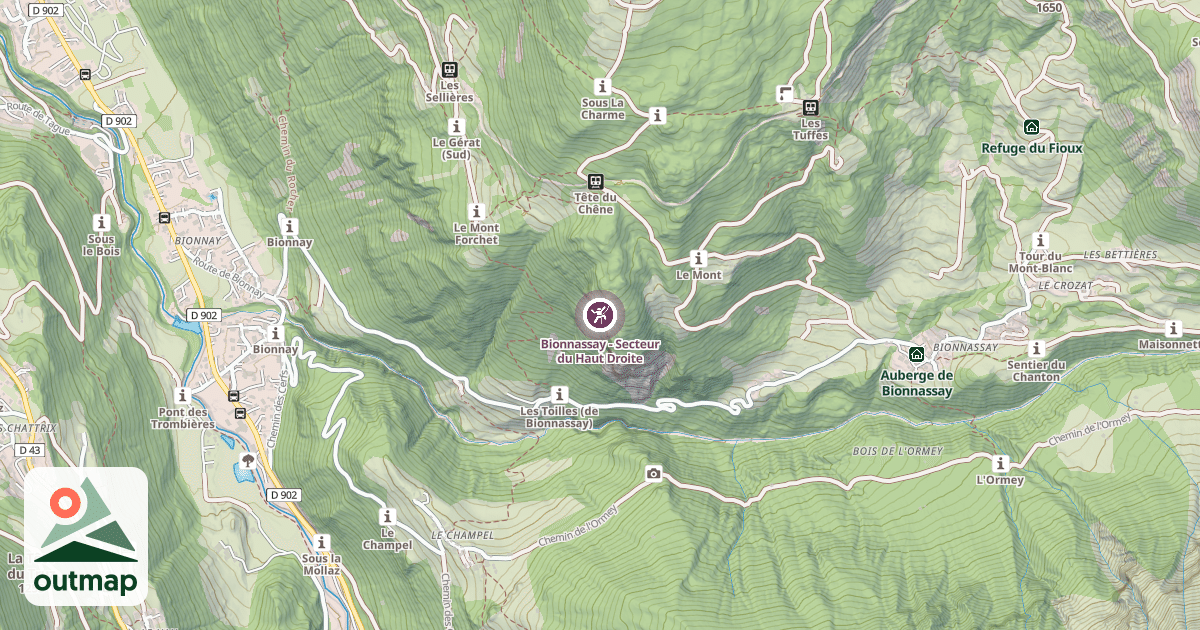 Map of Bionnassay - Secteur du Haut Droite