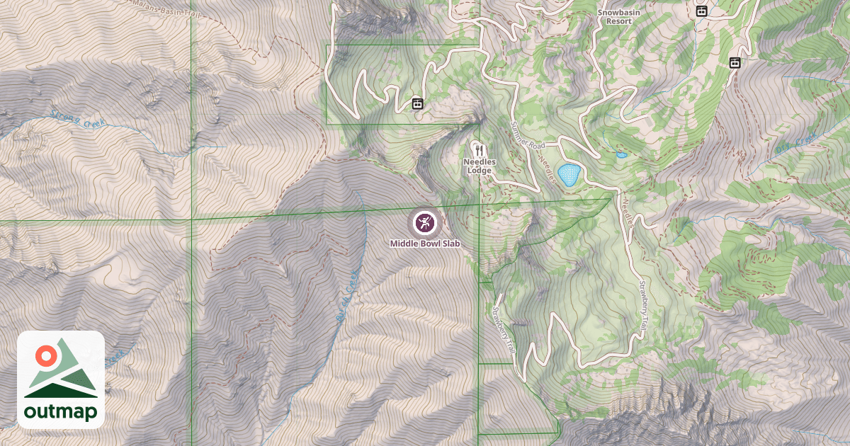 Map of Middle Bowl Slab