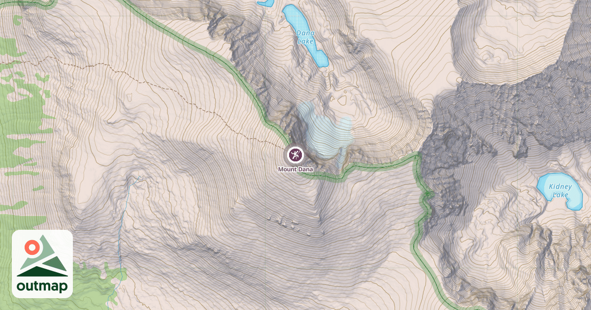 Map of Mount Dana