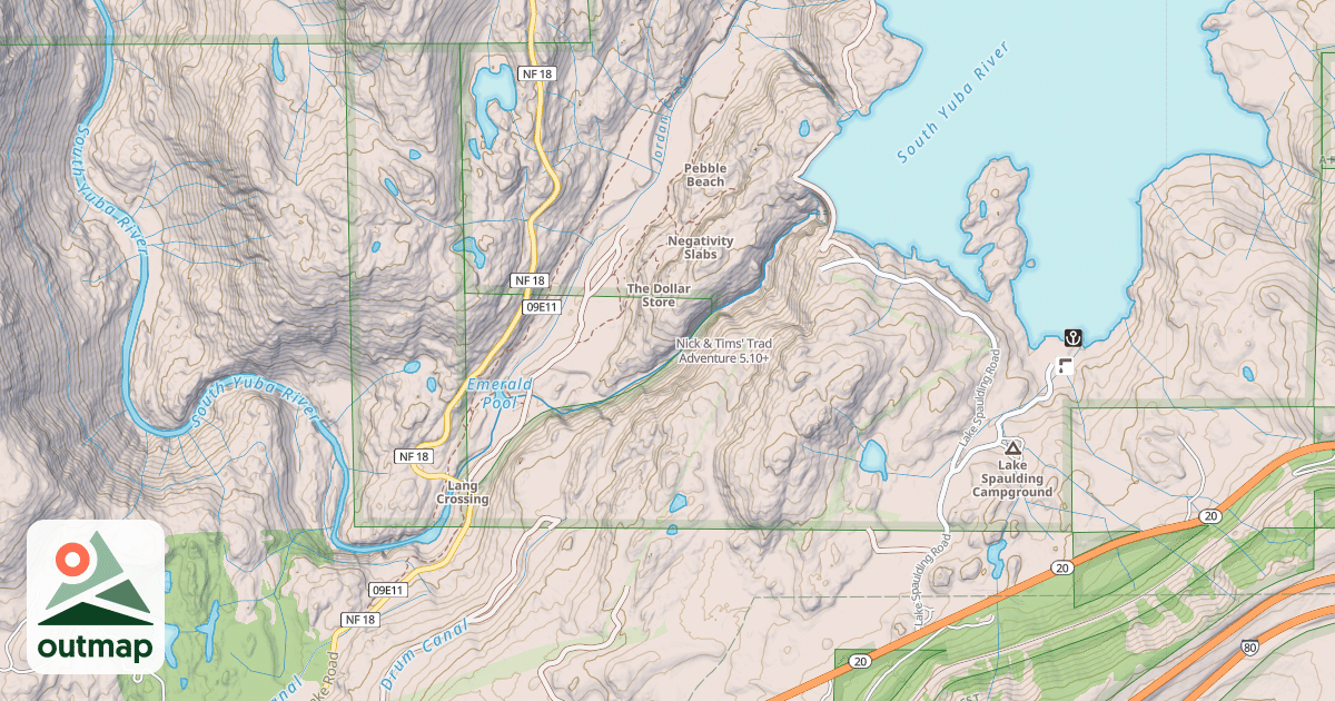 Map of Nick & Tims' Trad Adventure