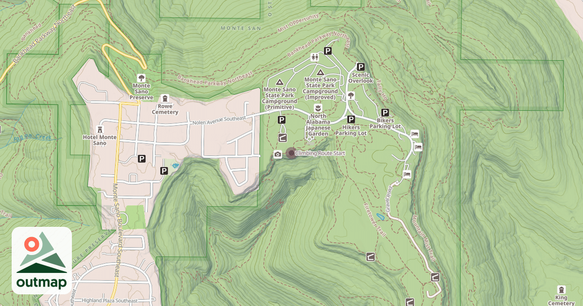 Map of Climbing Route Start