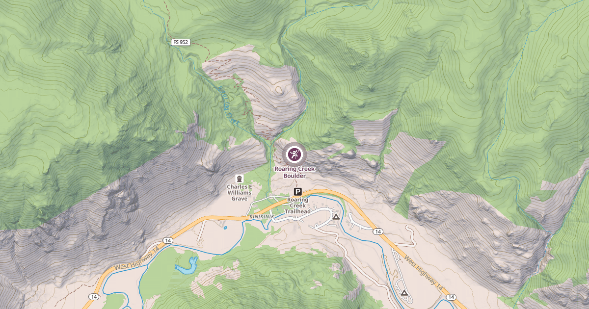 Map preview of Roaring Creek Boulder