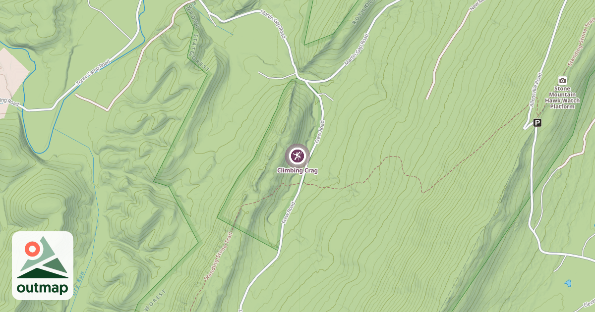 Map of Climbing Crag