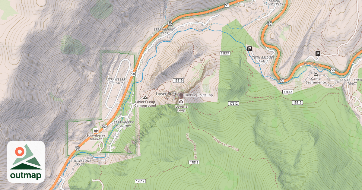 Map of Climbing Route Top