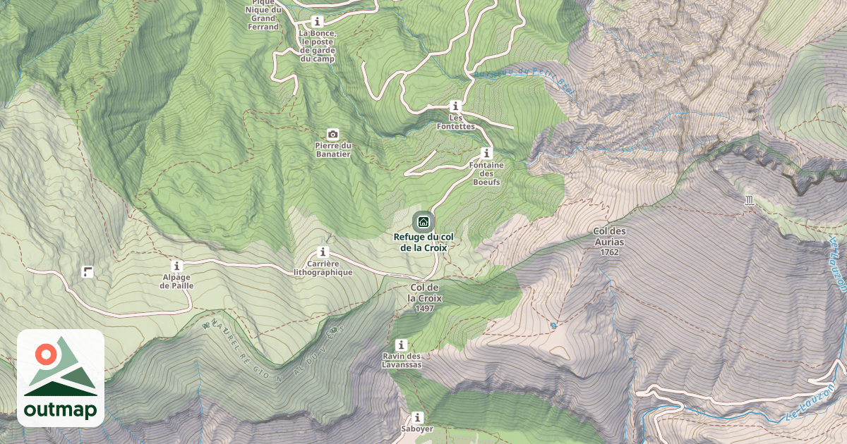 Map of Refuge du col de la Croix