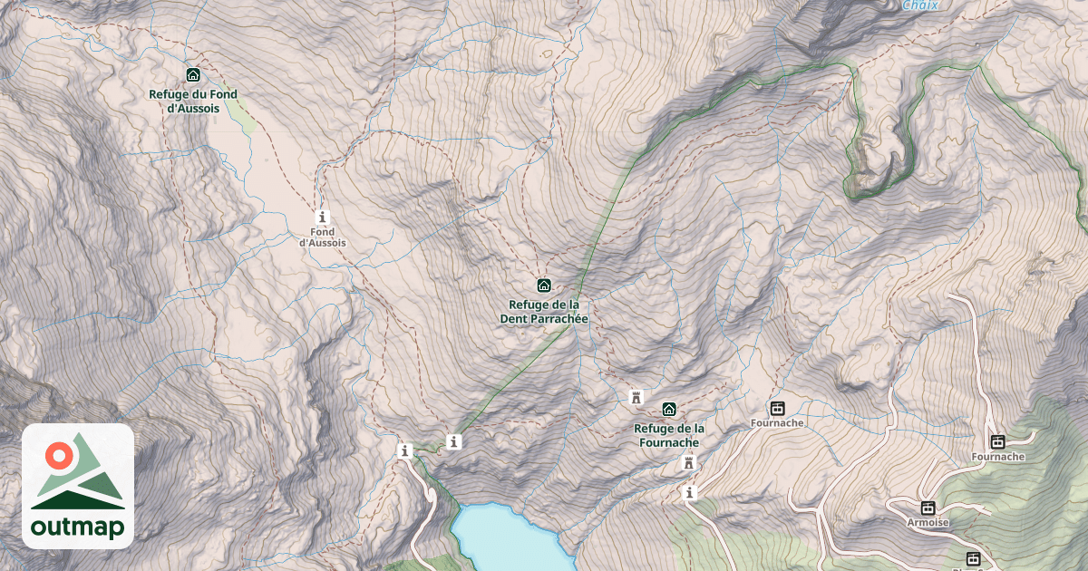 Map of Refuge de la Dent Parrachée