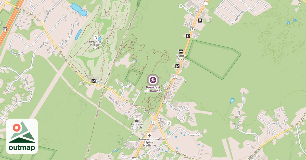 Map of Breakfast Hill Boulder