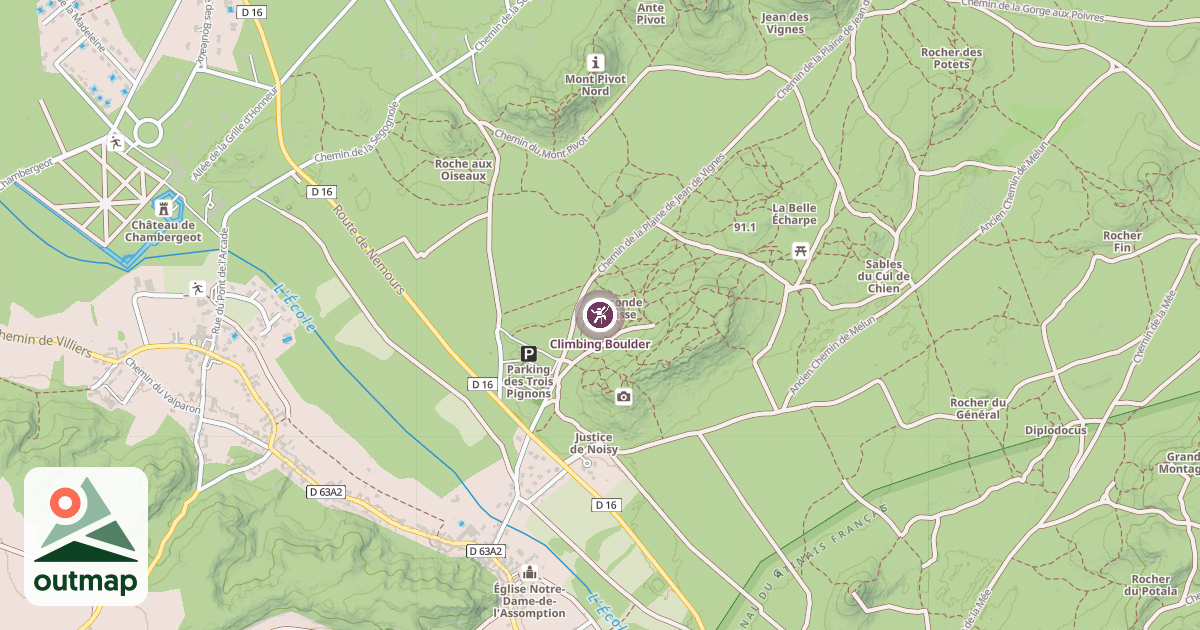 Map of Climbing Boulder