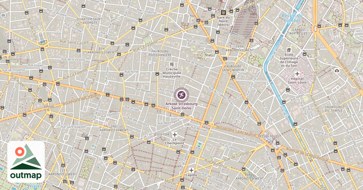 Map of Arkose Strasbourg Saint-Denis