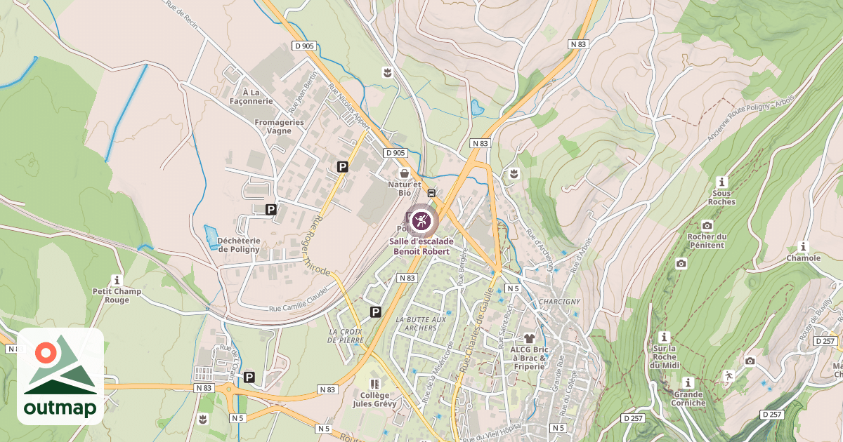 Map of Salle d'escalade Benoit Robert