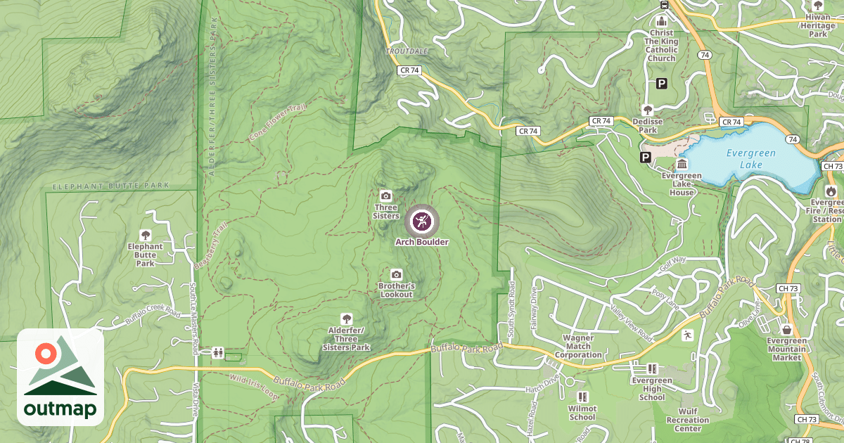 Map of Arch Boulder