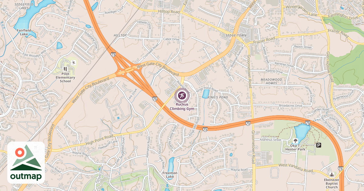 Map of Ruckus Climbing Gym