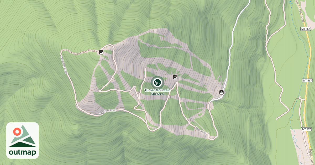 Map of Turner Mountain Ski Area