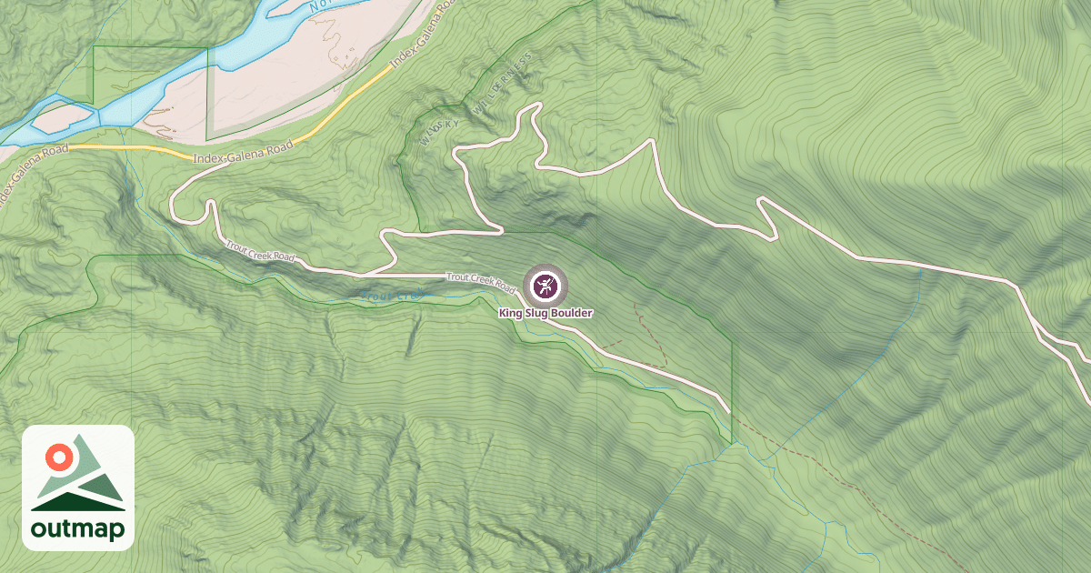 Map of King Slug Boulder