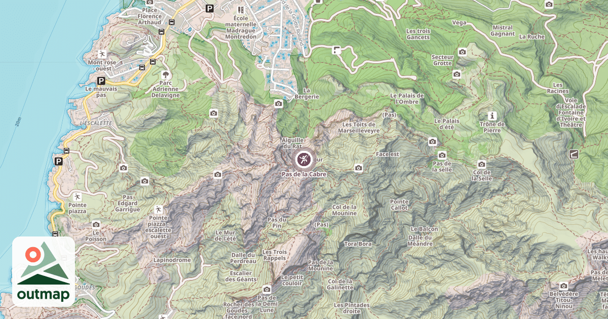 Map of Pas de la Cabre