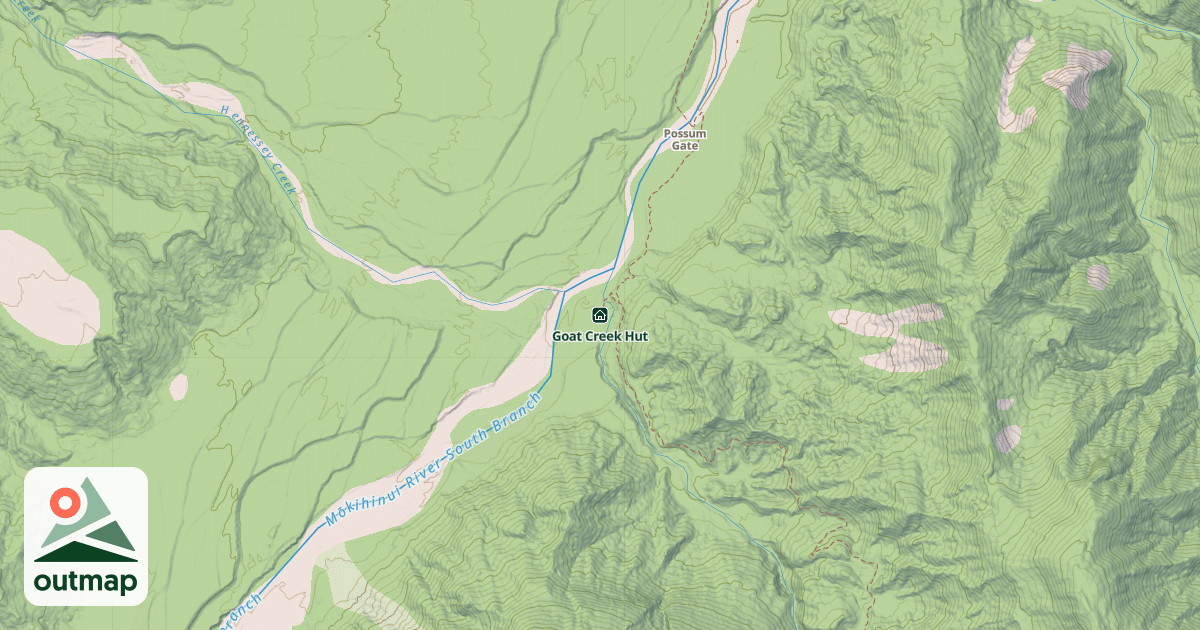Map of Goat Creek Hut
