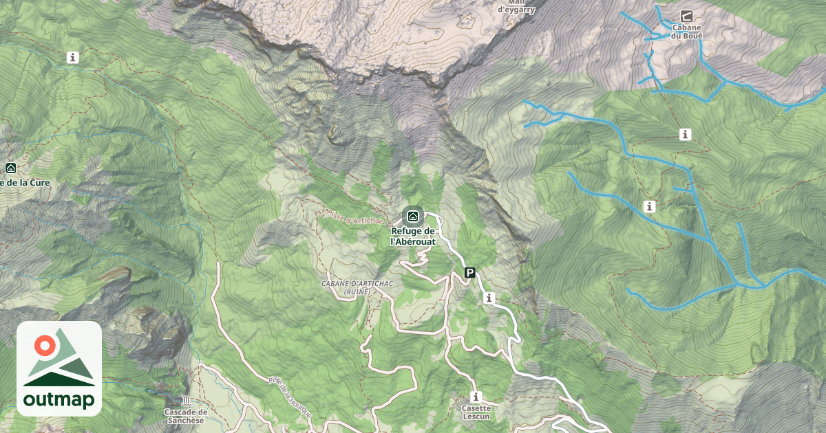 Map of Refuge de l'Abérouat