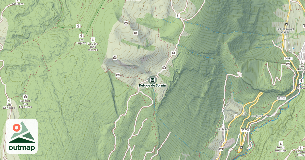 Map of Refuge de Sornin