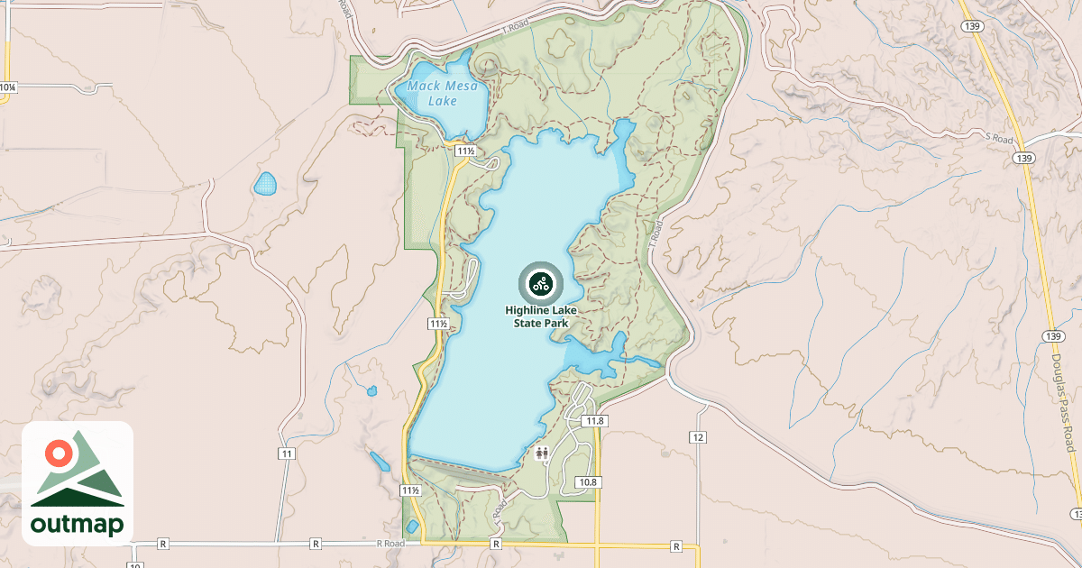 Map of Highline Lake State Park