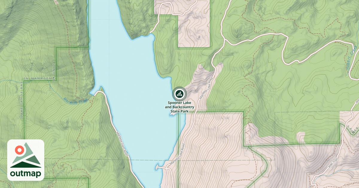 Map of Spooner Lake and Backcountry State Park