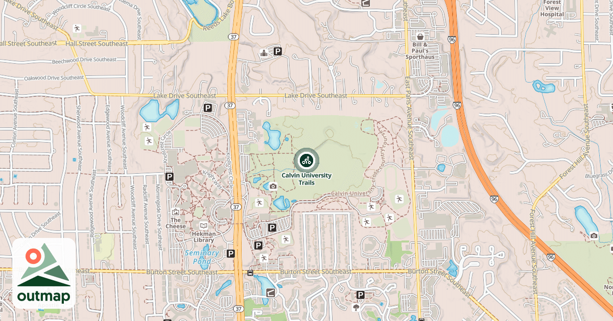 Map of Calvin University Trails