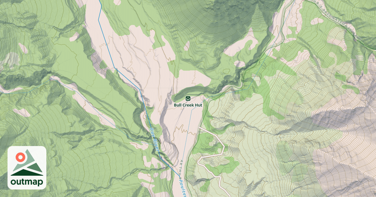 Map of Bull Creek Hut