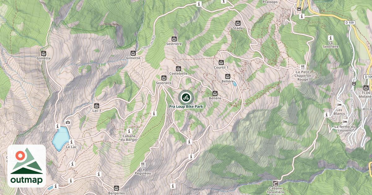 Map of Pra Loup Bike Park