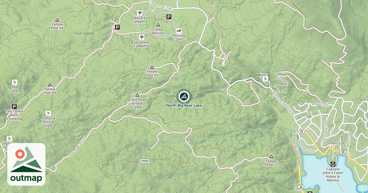 Map of North Big Bear Lake