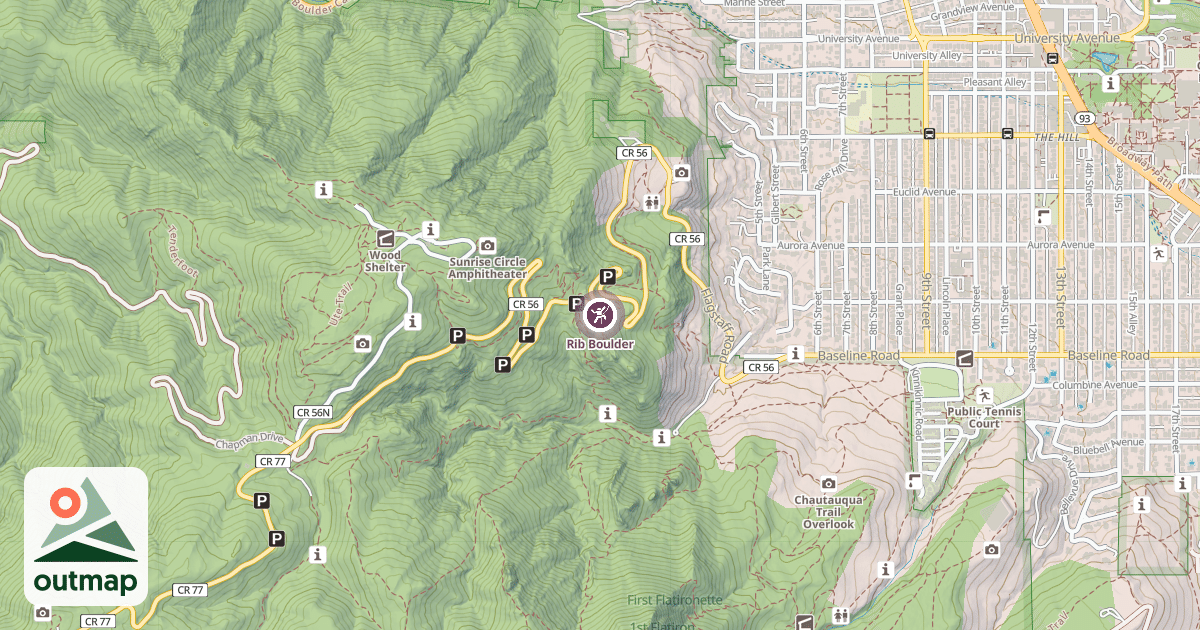 Map of Rib Boulder