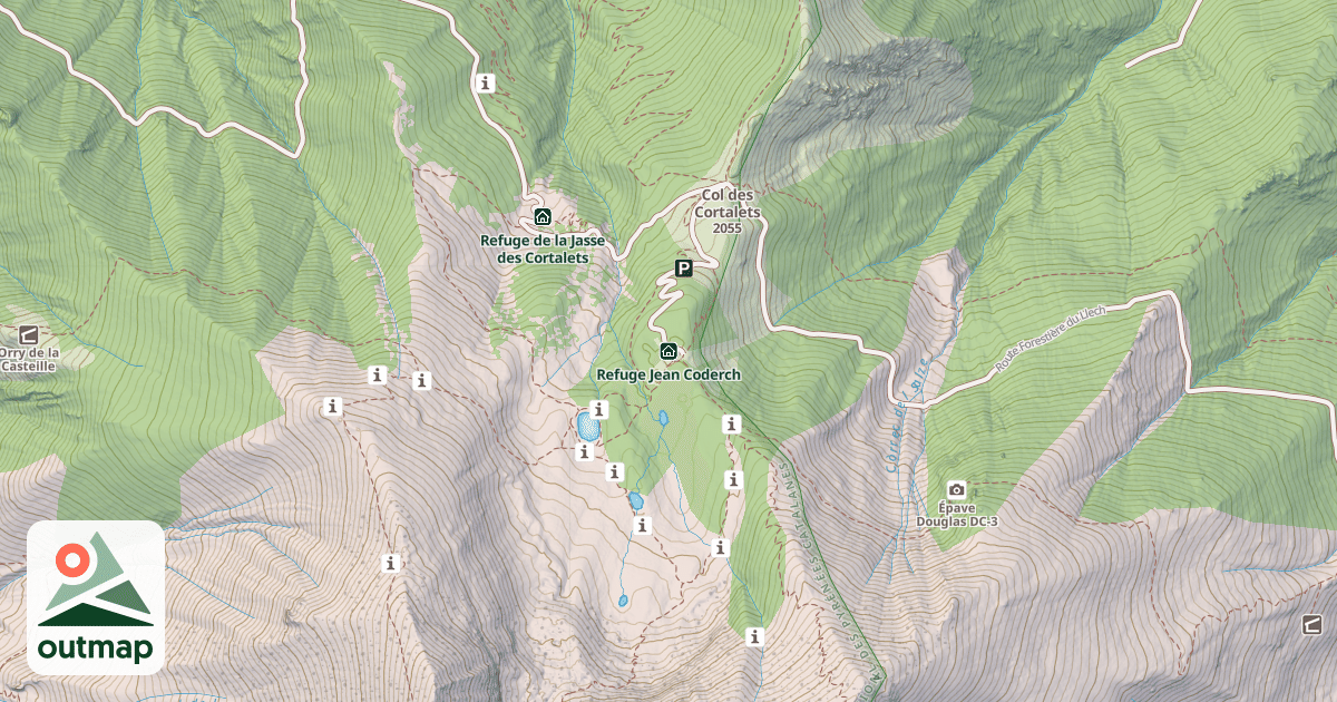 Map of Refuge Jean Coderch